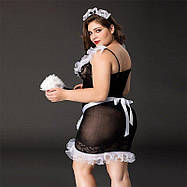 Костюм покоївкою JSY « Послушна Ельма » Plus Size Black, плаття, фартух, головний убір покоївки, фото 3