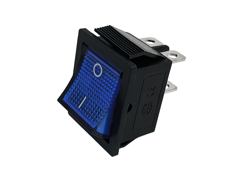 Перемикач з підсвічуванням Lemanso LSW02 KCD4-201N ON-OFF 16A 250VAC синій