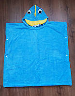 Детское пончо полотенце с капишоном микрофибра для купания халат пончо накидка плед