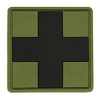 Медична нашивка M-Tac Medic Cross Square PVC - Black/Olive