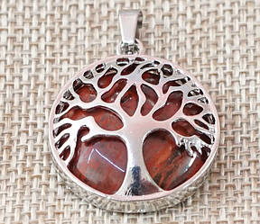 Кулон Дерево життя вставка Червона яшма