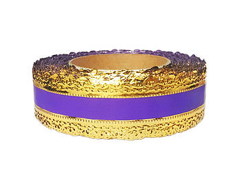Флористична стрічка - №4 (4 см х 25 ярдів) фіолетова