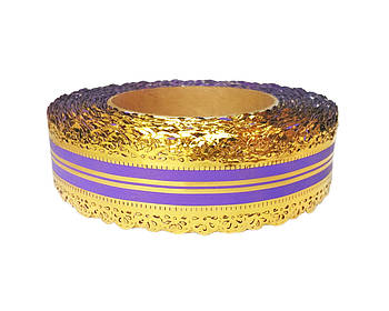 Флористична стрічка - №5 (4 см х 25 ярдів) фіолетова