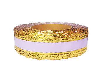 Флористична стрічка - №6 (4 см х 25 ярдів) бузкова