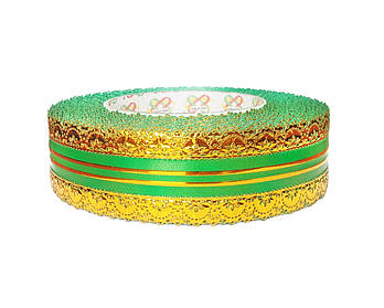 Флористична стрічка - №7 (4 см х 25 ярдів) зелена
