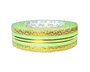 Флористична стрічка - №8 (4 см х 25 ярдів) салатова