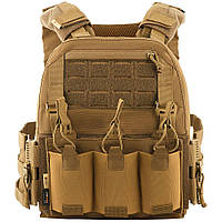 Плитоноска типу Plate Carrier M-Tac Cuirass QRS Coyote - для плит розміру S/M