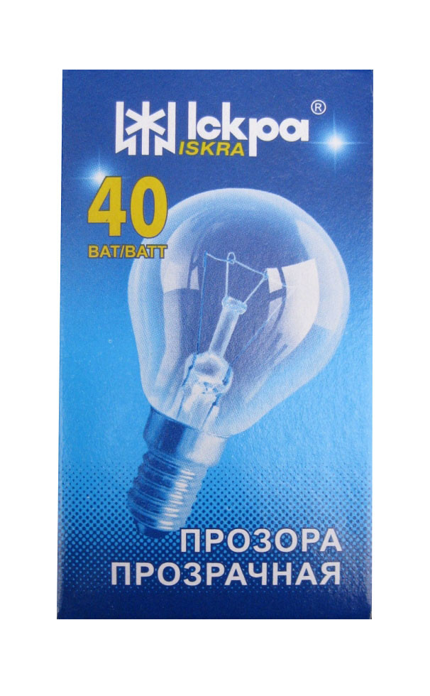 Лампа розжарювання шар Е14 40 Вт в коробочці (ДШ) "Іскра" Львів