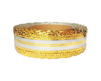 Флористична стрічка - №13 (4 см х 25 ярдів) срібло