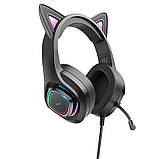 Накладні навушники Hoco W107 Cute cat (USB+3.5mm/2m), фото 3