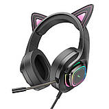 Накладні навушники Hoco W107 Cute cat (USB+3.5mm/2m), фото 4