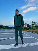 Спортивный мужской костюм двунить, толстовка с капюшоном и карманом кенгуру и штаны S, M, L, XL