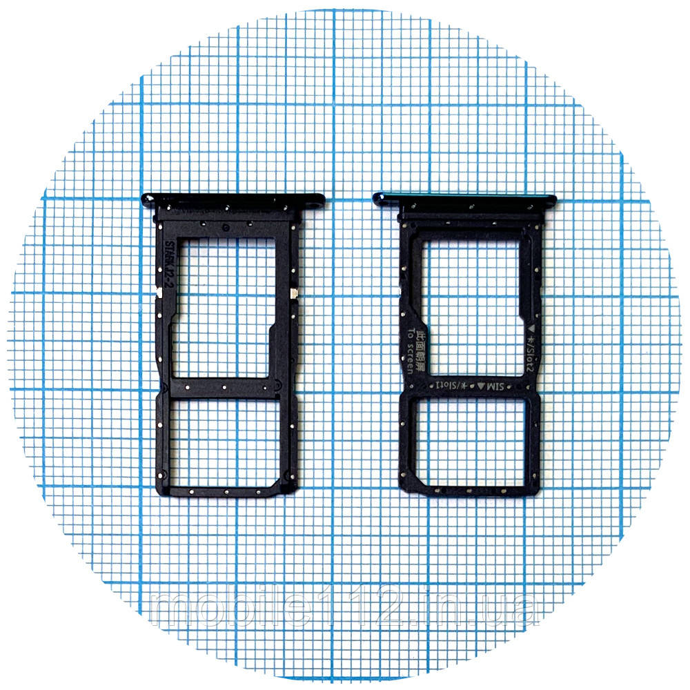 Тримач SIM карти Huawei P Smart Z, Y9 Prime 2019 (синій 2 SIM (1 SIM + Micro SD)), фото 1