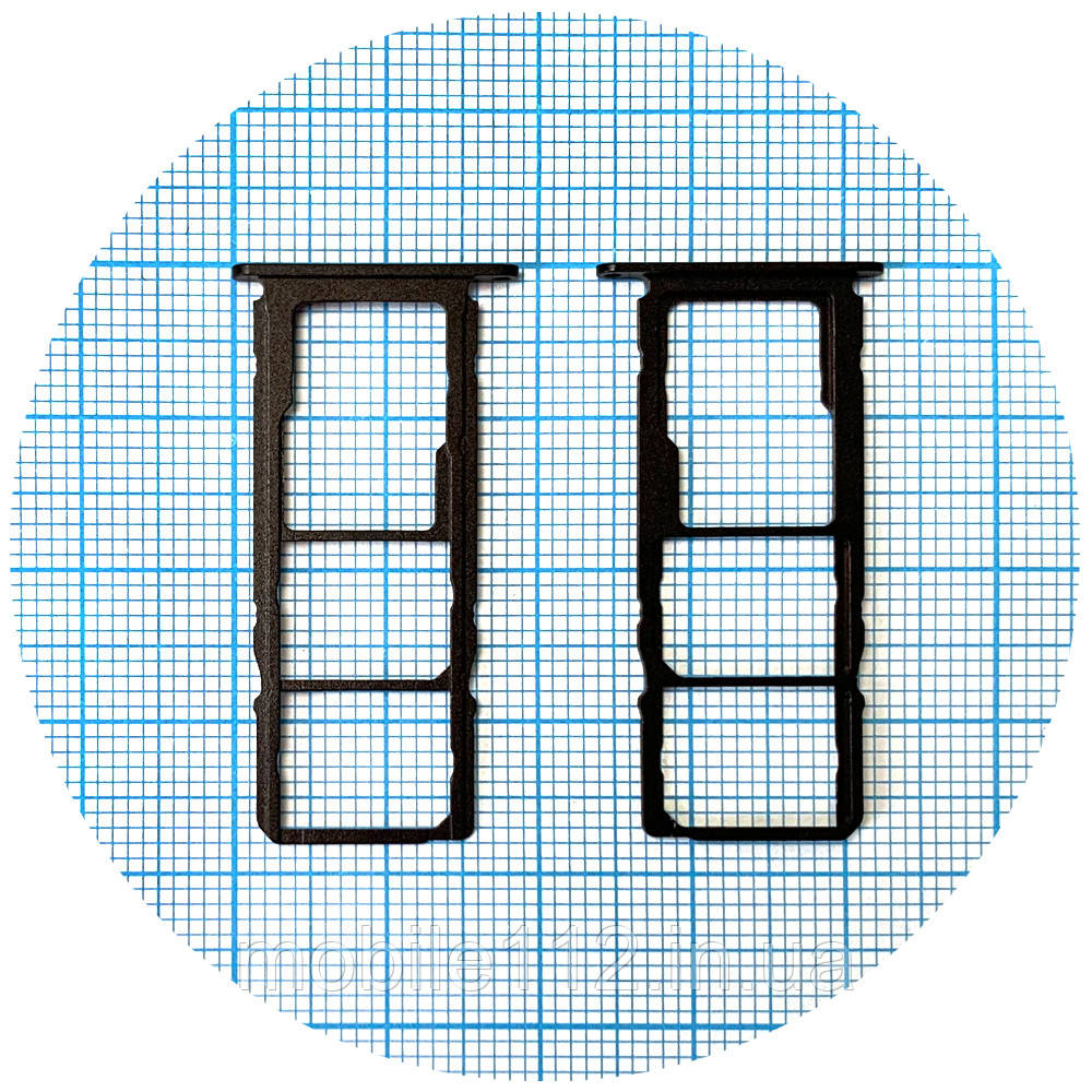Тримач SIM карти Nokia 3.4, Nokia 5.4, Nokia 2.4 (чорний на 2 SIM + MicroSD)