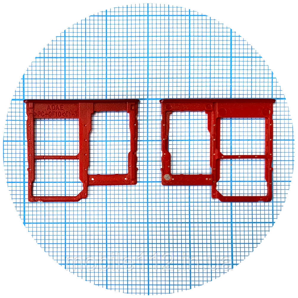 Тримач SIM карти Samsung Galaxy A01 Core A013F (червоний на 2 SIM + Micro SD), фото 1