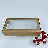 Коробка для макаронс, 200*100*50 мм, з вікном, крафт, фото 2