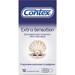 Презервативи Contex Extra Sensation з великими крапками та ребрами 12 шт. (5052197051506)