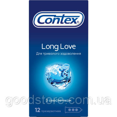 Презервативи Contex Long Love з аестетиком латексні із силікон. мастилом 12 шт. (5060040302545)