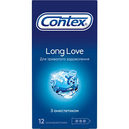 Презервативи Contex Long Love з аестетиком латексні із силікон. мастилом 12 шт. (5060040302545)