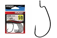 Крючки Owner J-Light Worm Hook 5109 №2 (6 шт/уп) Black chrome