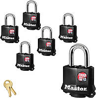 6 Pack Master Lock (8) Навесные замки с одинаковыми ключами и термопластичным покрытием 311KA8