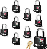 10 Pack Master Lock (8) Навесные замки с одинаковыми ключами и термопластичным покрытием 311KA8