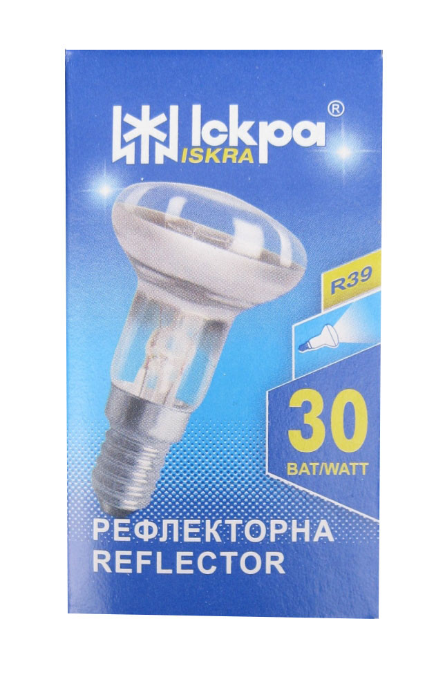 Лампа розжарювання рефлекторна R39 Е14 30 Вт (ДЗК) у коробочці "Іскра" Львів