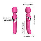 Вібромасажер 2в1 Dorcel Dual Orgasms Magenta класичний масажер і вібратор з перлинним масажем - SO3090, фото 4