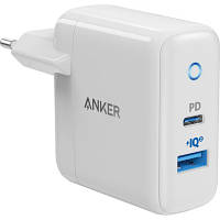 Зарядний пристрій Anker PowerPort PD+ 2 20 W 1xPD 15 W 1xUSB (White) (A2636G21)