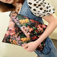 Клатч конверт "Квіти". Сумка папка