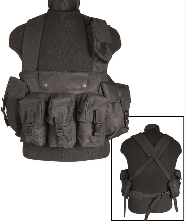 Жилет розвантажувальний із підсумками Mil-Tec Chest Rig Black 13530002, фото 1