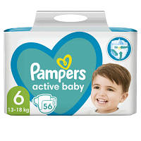 Подгузники Pampers Active Baby Giant Размер 6 (13-18 кг) 56 шт (8001090950130)