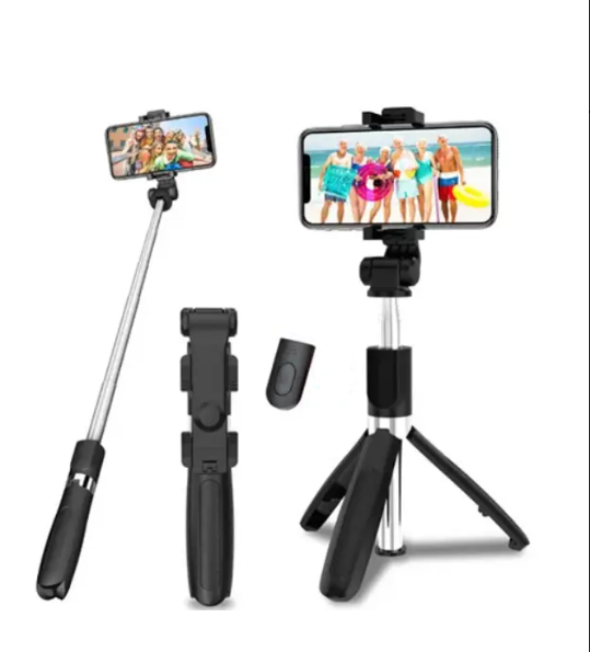 Селфі палиця з блютуз пультом трипод Selfie Stick L02 чорний