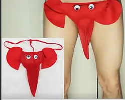 Чоловічі трусики стрінги червоного кольору, еротичні трусики слоник