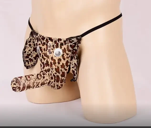 Еротичні леопардові стрінги "Слонік" для чоловіків