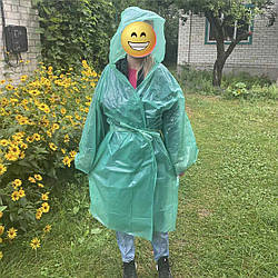 Плащ дощовик під пояс унісекс XXXL (60 мкм) з капюшоном на голову / від дощу / снігу / вітру /