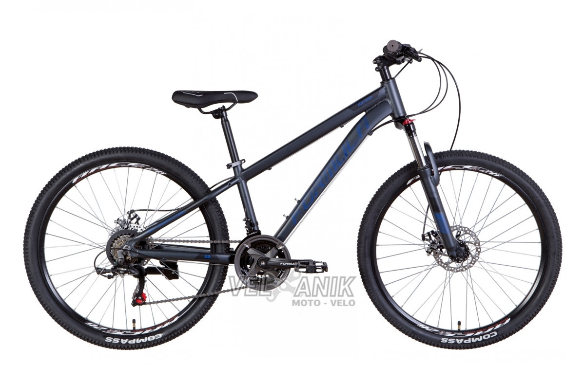 Велосипед 26" Formula MOTION AM DD (рама 19") темно-сірий з синім мат