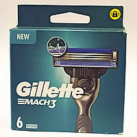 Gillette Mach3 Сменные картриджи для бритья (лезвия кассеты) мужские 6 шт Италия, Бритвы и бритвенные лезвия