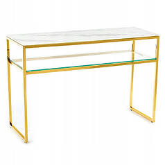 Консольний стіл HowHomely Natia Gold White 120 x 78,5 x 40 см