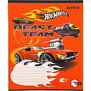 Зошит шкільний Kite Hot Wheels 12 аркушів (у косу лінію) HW22-235, фото 6