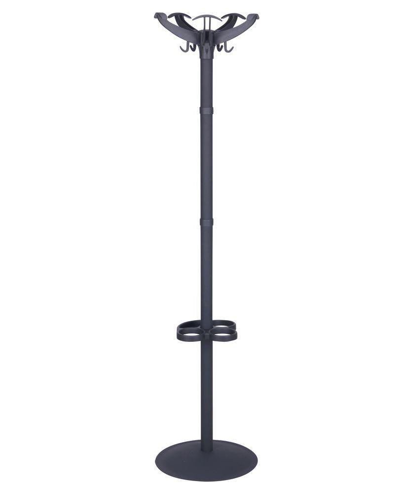 Підлогова металева вішалка для одягу Континент чорна з тримачем для парасольок для дому та офісу AMF, фото 1