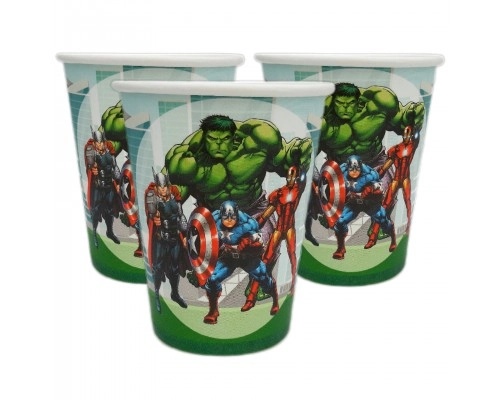Стаканчики Супергерої/Месники/Марвел паперові (10 шт./пач. 250 мл.) з малюнком одноразові дитячі
