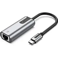 Переходник Vention CFNHB USB3.1 TYPE-C (тато) - RJ-45 (мама) 0.15m Black