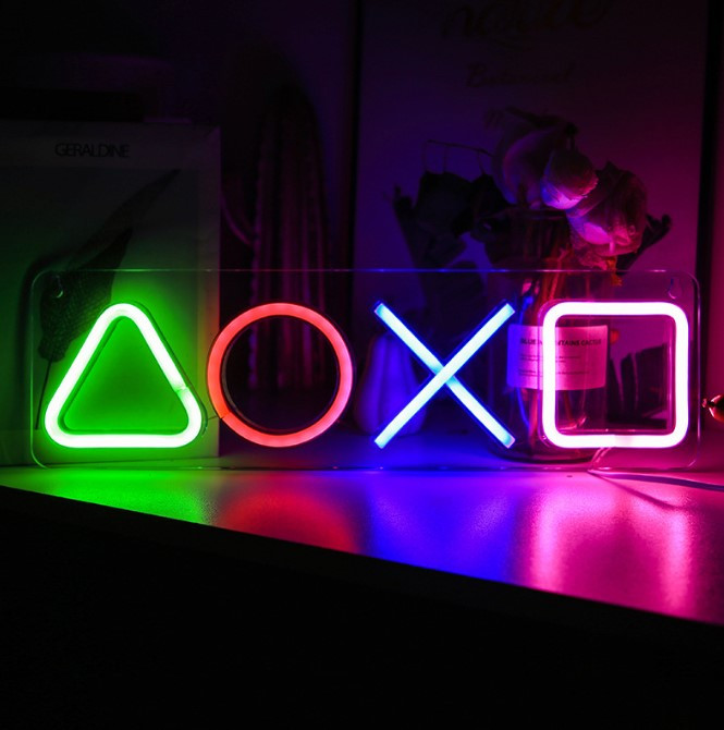 Настінний неоновий світильник нічник вивіска PlayStation 42*13 см