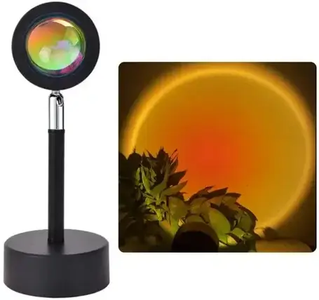 Проекційний світильник Sunset Lamp USB з ефектом заходу, світанку Q07, фото 2