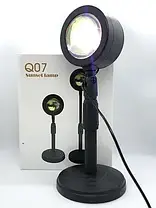 Проекційний світильник Sunset Lamp USB з ефектом заходу, світанку Q07, фото 3