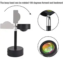 Проекційний світильник Sunset Lamp USB з ефектом заходу, світанку Q07, фото 2