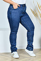 Женские брюки джинсы большого размера Цвет синий Ткань джинс стрейч Размеры 52,54,56,58,60