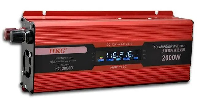 Перетворювач струму AC/DC UKC 2000W KC-2000D з LCD-дисплеєм
