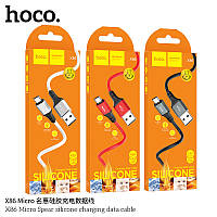 Кабель HOCO X86 Micro Spear silicone charging data cable